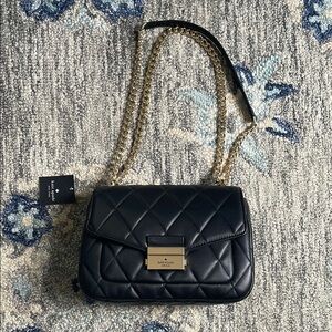 Kate Spade Black and Gold Quilted Shoulder Bag